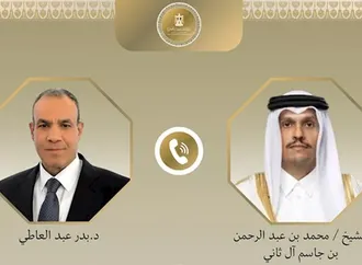 وزير الخارجية يبحث مع نظيره القطري جهود الوساطة وخفض التصعيد بالمنطقة