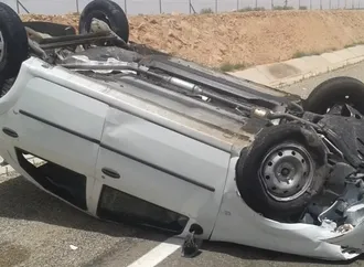 بسبب السرعة الزائدة.. 6 مصابين في انقلاب سيارة على صحراوي المنيا
