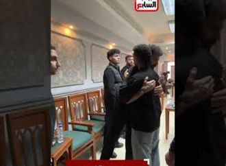 مصطفي فتحي في عزاء والدة عبد الرحمن مجدي لاعب بيراميدز