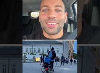 صاحبه ركب وراه علي السكوتر بالكرسي المتحرك  اسلام ابو علي بطل منتخب مصر للثلاثي يروي قصة الفيديو الم