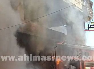 حريق هائل بمطعم أمام بوابة جامعة طنطا