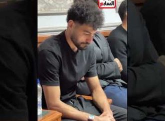 الحزن يسيطر علي عبد الرحمن مجدي لاعب نادي بيراميدز في عزاء والدته