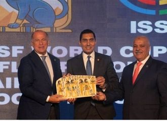 تكريم وزير الشباب ورئيس الاتحاد الدولي للرماية وقيادات رياضية في كأس العالم للرماية 2026