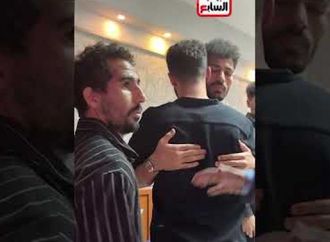 دونجا وأحمد مدبولي يقدمان واجب العزاء في والدة عبد الرحمن مجدي